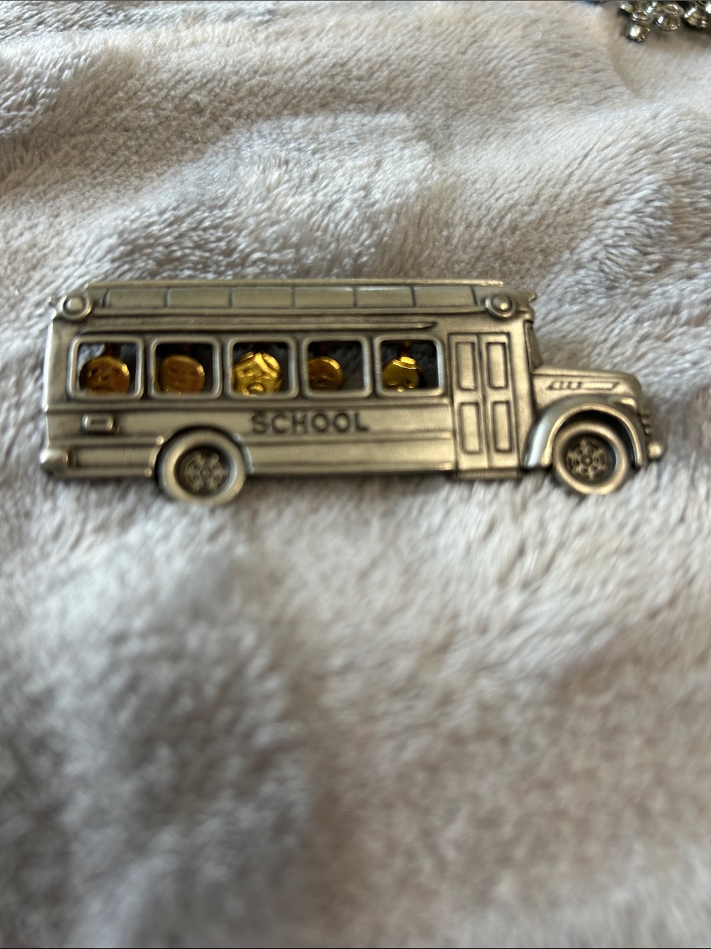 School Bus Pendant Necklace in Silver and Gold Tones